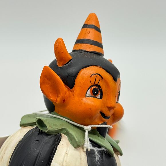 Johanna Parker Pumpkin Peeps Halloween Devil & Owl Figurines Set of 2 NEW - Picture 7 of 10